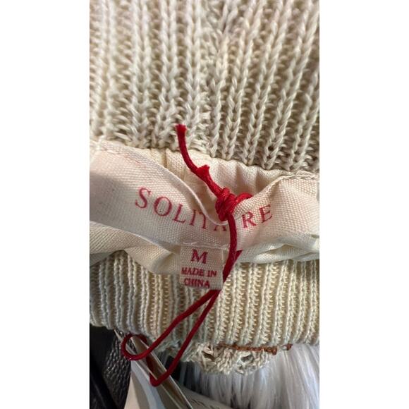 NWT SOLITAIRE SZ M 2 Piece Knit Crochet Top and Drawstring Pants Set - Picture 6 of 6